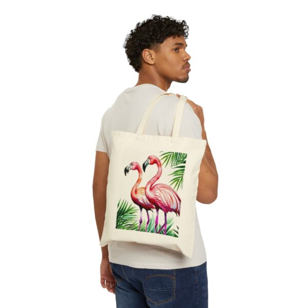 Flamingos Cotton Canvas Tote Bag Bags/Backpacks backpack