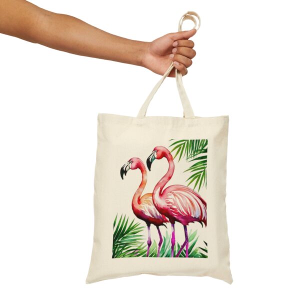 Flamingos Cotton Canvas Tote Bag Bags/Backpacks backpack 5