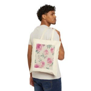 Pink Roses Cotton Canvas Tote Bag Bags/Backpacks backpack