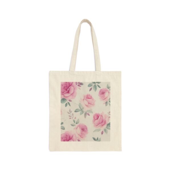 Pink Roses Cotton Canvas Tote Bag Bags/Backpacks backpack 2