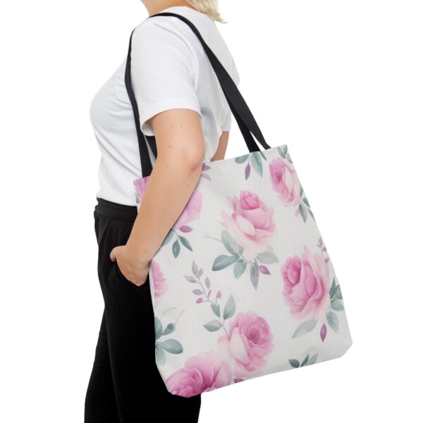 Pink Roses Tote Bag (AOP) Bags/Backpacks All-Over Print Totes 12