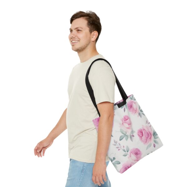 Pink Roses Tote Bag (AOP) Bags/Backpacks All-Over Print Totes 7