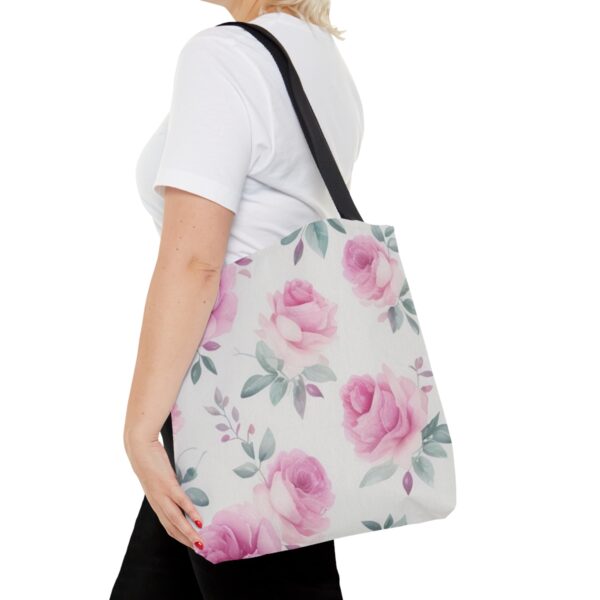 Pink Roses Tote Bag (AOP) Bags/Backpacks All-Over Print Totes 8