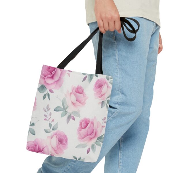 Pink Roses Tote Bag (AOP) Bags/Backpacks All-Over Print Totes 4