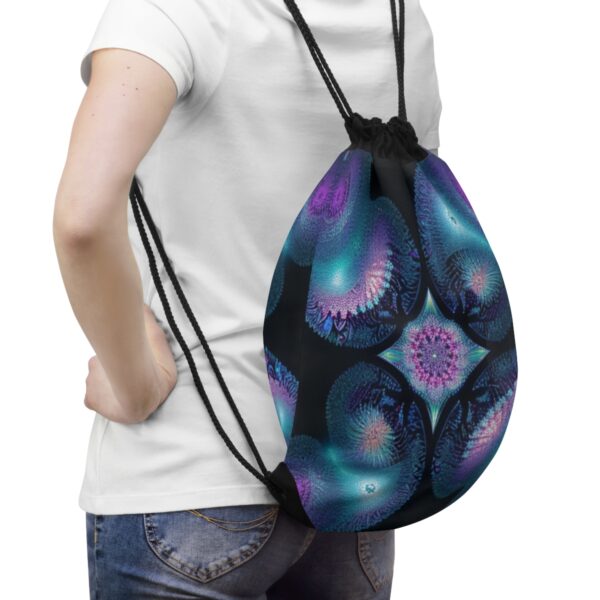 Fractal Jellyfish Drawstring Bag Bags/Backpacks backpack 4