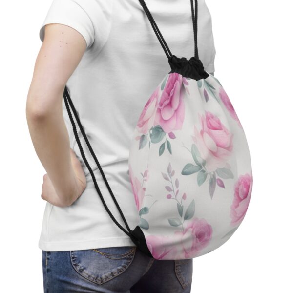 Pink Roses Drawstring Bag Bags/Backpacks backpack