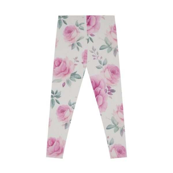 Pink Rose Stretchy Leggings (AOP) Clothing Activewear 9