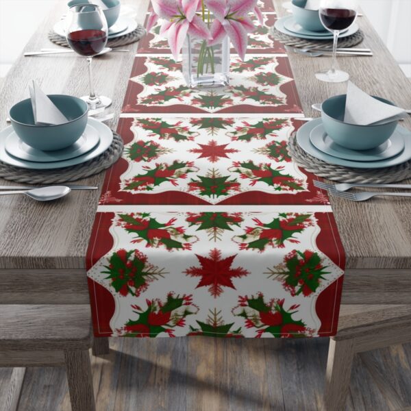Table Runner “Ribbons of the Holiday” Gifts/Party/Celebration Christmas table runner 10
