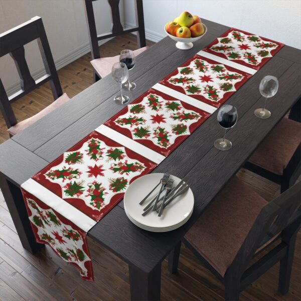Table Runner “Ribbons of the Holiday” Gifts/Party/Celebration Christmas table runner 4