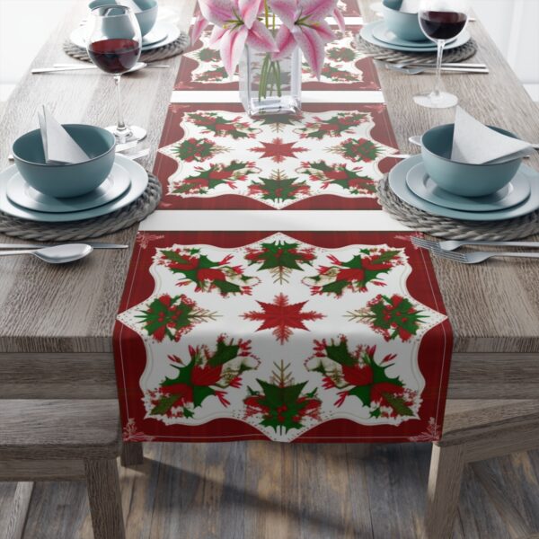 Table Runner “Ribbons of the Holiday” Gifts/Party/Celebration Christmas table runner 5