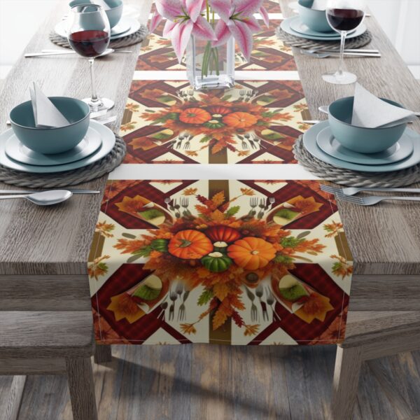 Table Runner “Fall Jacks” (Cotton, Poly) Gifts/Party/Celebration Christmas table runner 5