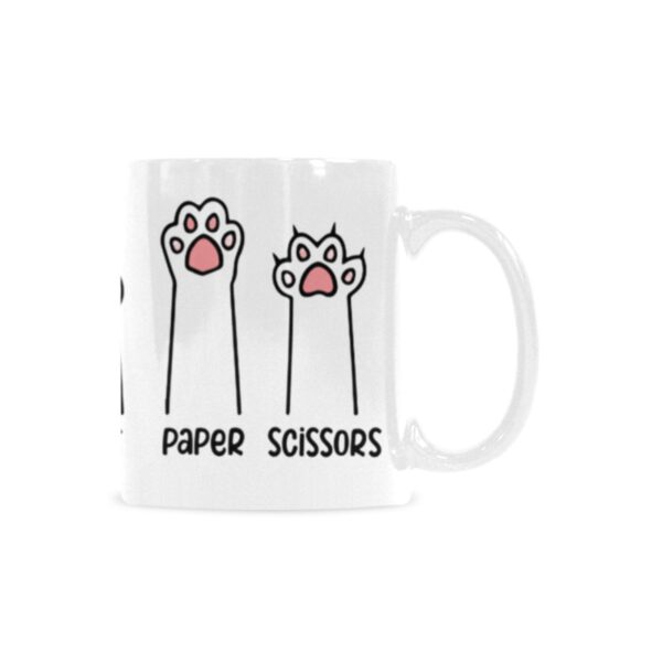 Ceramic Mug – 11 oz White –  Rock Paper Scissors Drinkware Artistic Coffee Cups 2
