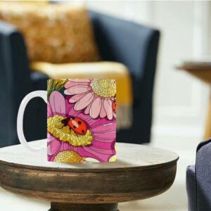 Ceramic Mug – 11 oz White –  Ladies Drinkware Artistic Coffee Cups