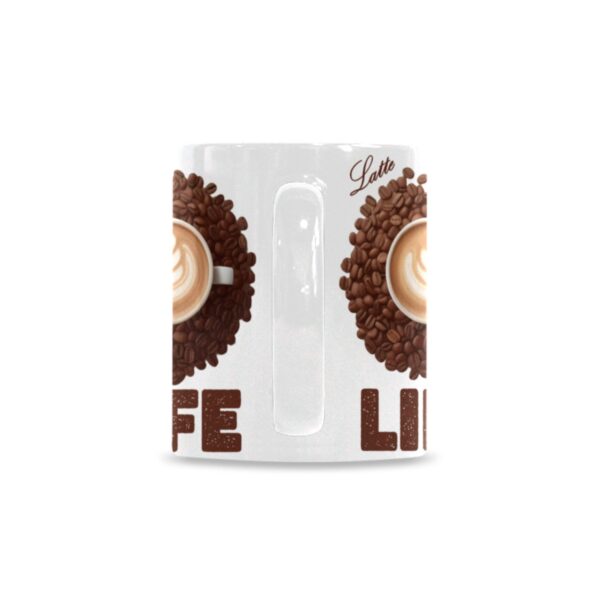 Ceramic Mug – 11 oz White –  Latte Life Drinkware Artistic Beverage Cups 3