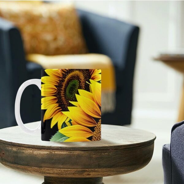 Ceramic Mug – 11 oz White –  Burst of Sun Drinkware Artistic Coffee Cups