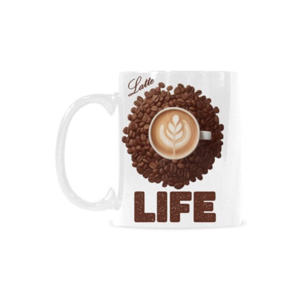 Ceramic Mug – 11 oz White –  Latte Life Drinkware Artistic Beverage Cups 5