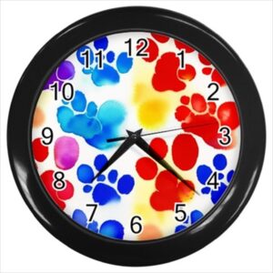 PawPals – FREE Shipping – Wall Clock (Black) CN Custom Artwork Wall Clocks