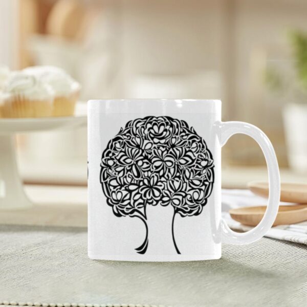 Ceramic Mug – 11 oz White –  BrainTree Drinkware Artistic Coffee Cups