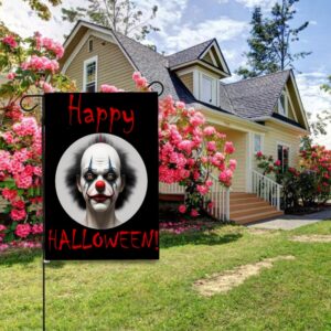 Linen Garden Flag Banner – Halloween
– Scary Clown 12″x18″ Garden Banner Flags Decorative Yard