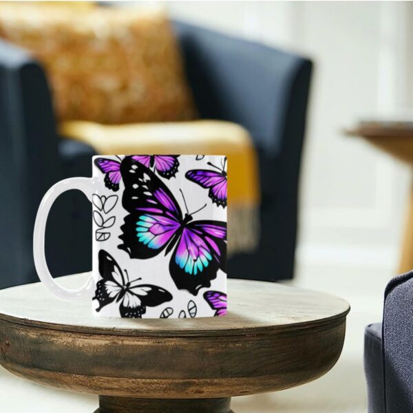 Ceramic Mug – 11 oz White –  Flutterby Drinkware Artistic Coffee Cups 5