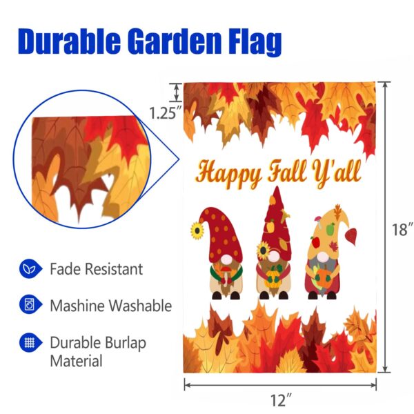 Linen Garden Flag Banner – Fall
– Gnomes 12″x18″ Garden Banner Flags Decorative Yard 3