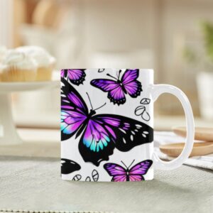 Ceramic Mug – 11 oz White –  Flutterby Drinkware Artistic Coffee Cups