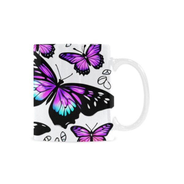 Ceramic Mug – 11 oz White –  Flutterby Drinkware Artistic Coffee Cups 2