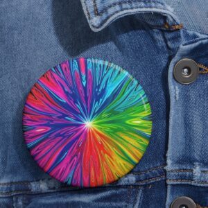 Custom “Fluid Psyche” Pin Buttons Gifts/Party/Celebration Bespoke Buttons