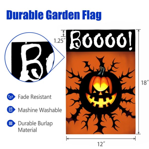 Linen Garden Flag Banner – Halloween
– Boo 12″x18″ Garden Banner Flags Decorative Yard 2