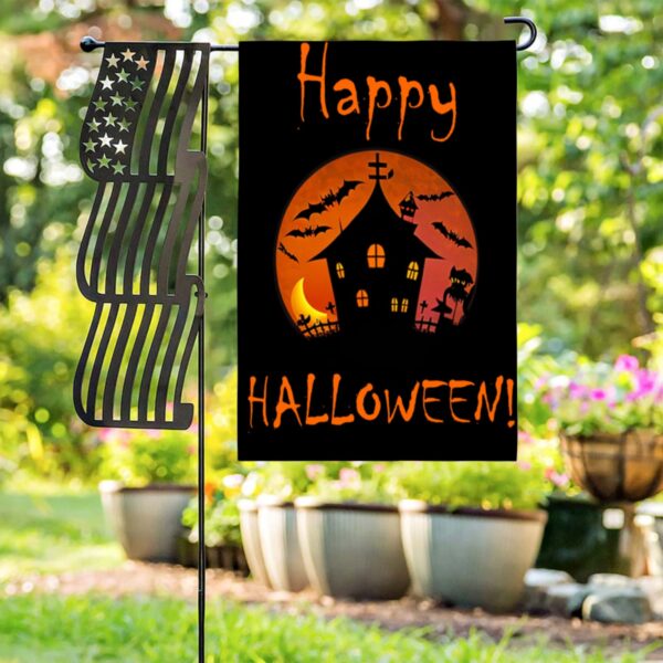 Linen Garden Flag Banner – Halloween
– Haunted House 12″x18″ Garden Banner Flags Decorative Yard 5