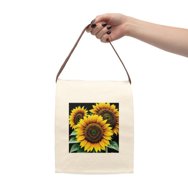 Canvas Lunch Bag “Burst of Sun” Reusable Eco-Friendly With Strap Bags/Backpacks Canvas Lunch Tote 5