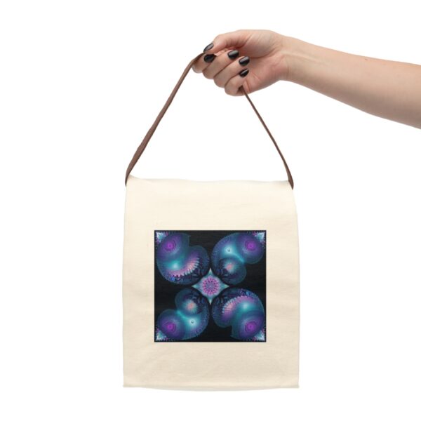 Canvas Lunch Bag “Fractal Jellyfish” Reusable Eco-Friendly With Strap Bags/Backpacks Canvas Lunch Tote