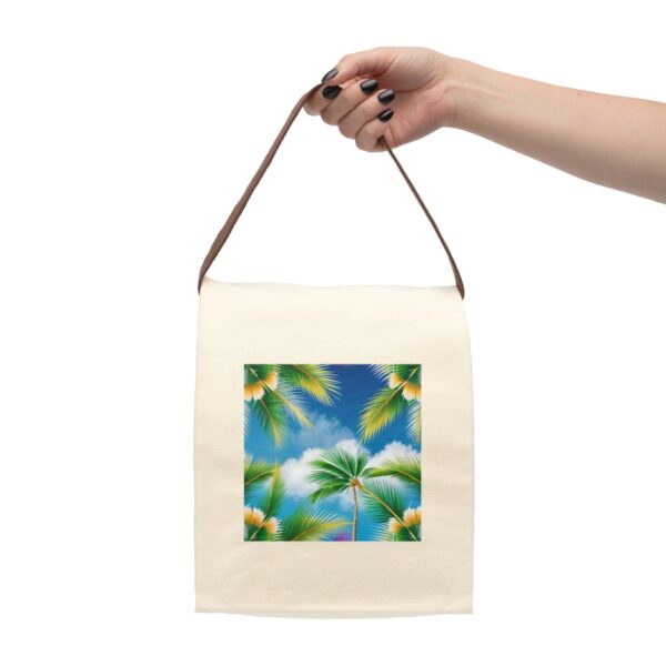 Canvas Lunch Bag “Whispering Palms” Reusable Eco-Friendly With Strap Bags/Backpacks Canvas Lunch Tote 4