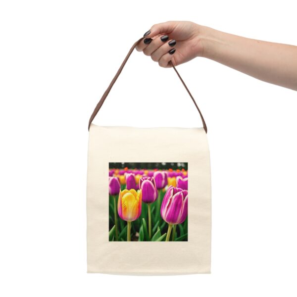 Canvas Lunch Bag “Taste of Tulips” Reusable Eco-Friendly With Strap Bags/Backpacks Canvas Lunch Tote