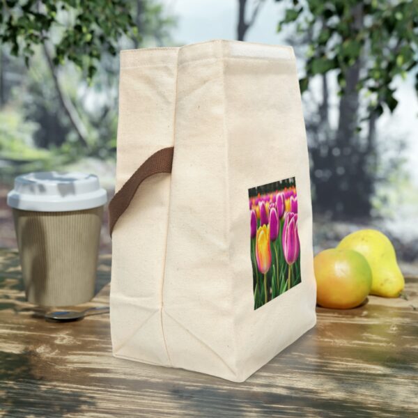 Canvas Lunch Bag “Taste of Tulips” Reusable Eco-Friendly With Strap Bags/Backpacks Canvas Lunch Tote 5