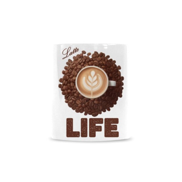 Ceramic Mug – 11 oz White –  Latte Life Drinkware Artistic Beverage Cups 7