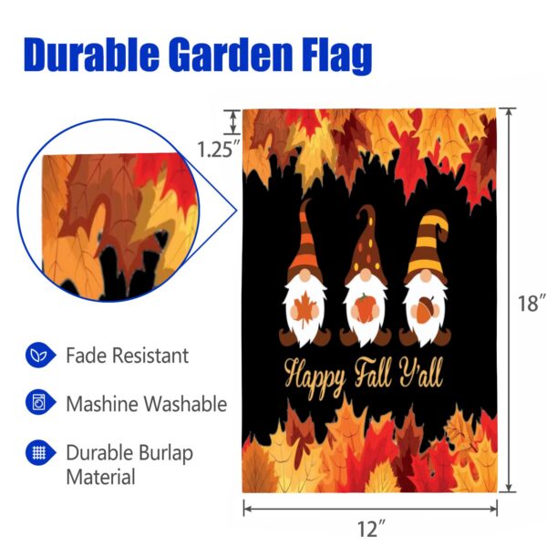 Linen Garden Flag Banner – Fall
– Gnomes 12″x18″ Garden Banner Flags Decorative Yard 3