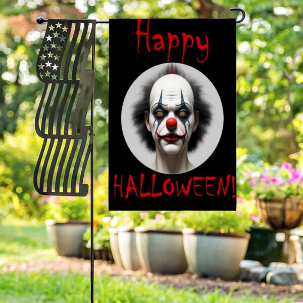 Linen Garden Flag Banner – Halloween
– Scary Clown 12″x18″ Garden Banner Flags Decorative Yard 2