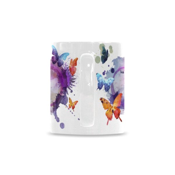 Ceramic Mug – 11 oz White –  Butterfly Splash Drinkware Artistic Coffee Cups 6