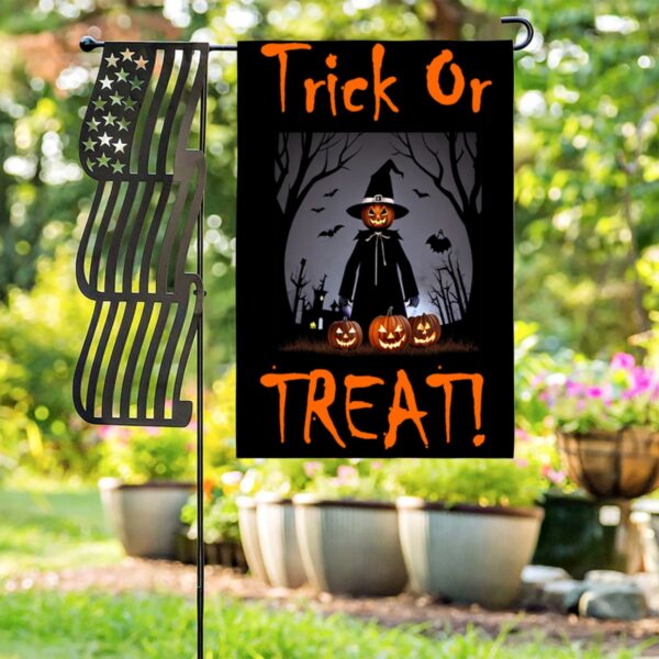 Linen Garden Flag Banner – Halloween
– Trick or Treat Scarecrow 12″x18″ Garden Banner Flags Decorative Yard 7