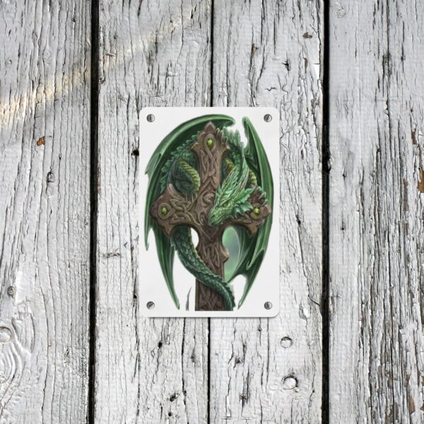 Metal Wall Art Print – Gaelic Dragon – 8×12 Metal Tin Sign 8"x12"(Made in Queen) Artwork Artwork Sign 3