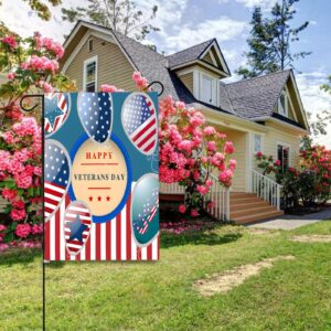 Linen Garden Flag Banner – Veterans  Day  – Happy Veteran 12″x18″   Garden Banner Flags Decorative Yard