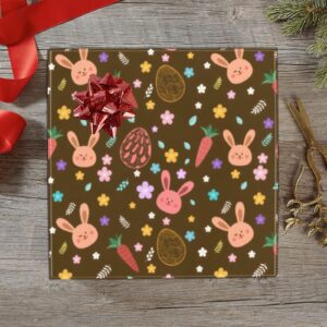 Wrapping  Paper Gift Wrap – Brown Easter Bunny – 1, 2, 3, 4 or 5 Rolls Gifts/Party/Celebration Birthday present paper