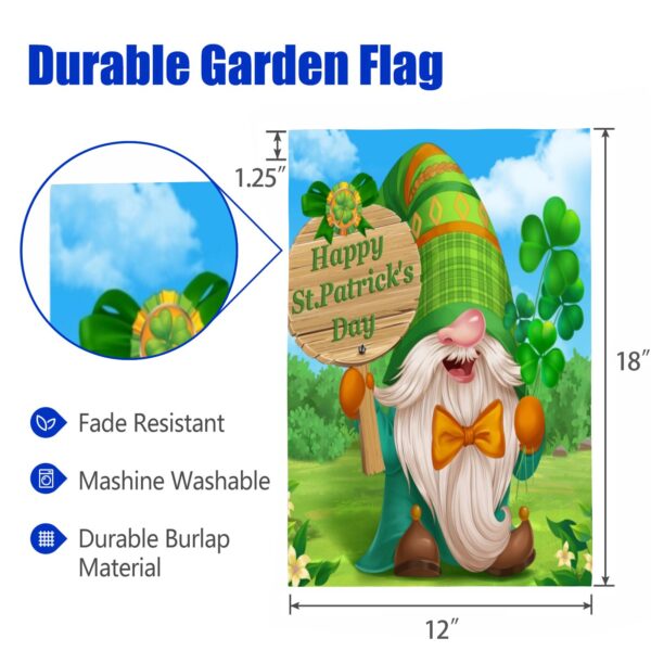 Linen Garden Flag Banner – St.  Patrick’s  – Happy St. Patrick’s 12″x18″ Garden Banner Flags Decorative Yard 3