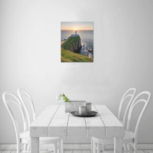 Canvas Prints Wall Art Print Decor – Framed Canvas Print 8×10 inch – Lighthouse at Dusk 8" x 10" Artistic Wall Hangings