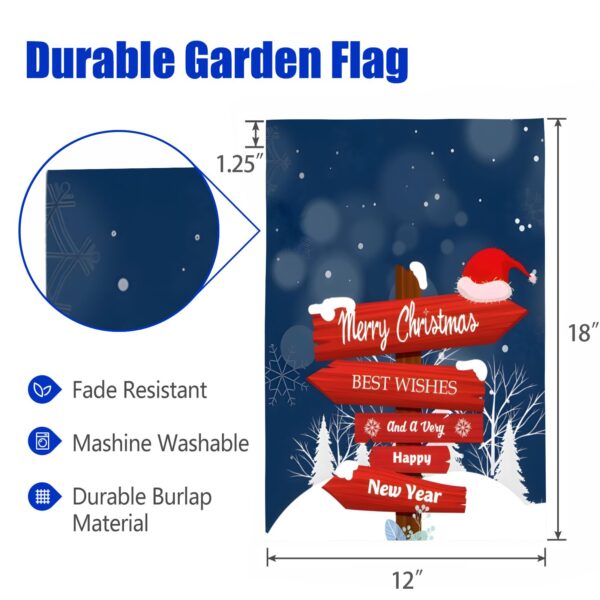 Linen Garden Flag Banner – Christmas
Winter  – North Pole Signage 12″x18″   Garden Banner Flags Decorative Yard 3