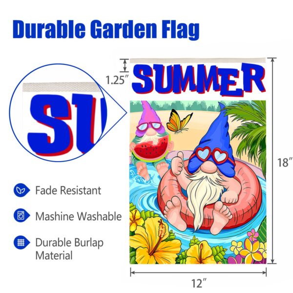 Linen Garden Flag Banner – Summer
– Gnomes 12″x18″ Garden Banner Flags Decorative Yard 3