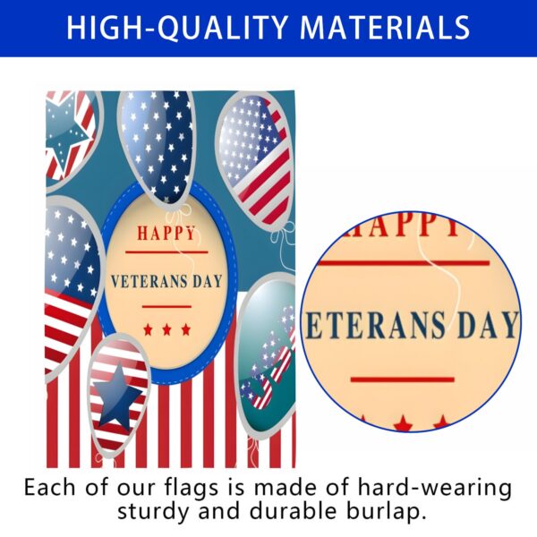 Linen Garden Flag Banner – Veterans  Day  – Happy Veteran 12″x18″   Garden Banner Flags Decorative Yard 2