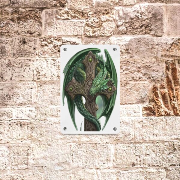 Metal Wall Art Print – Gaelic Dragon – 8×12 Metal Tin Sign 8"x12"(Made in Queen) Artwork Artwork Sign 4