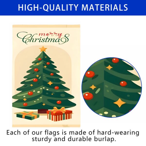 Linen Garden Flag Banner – Christmas
– Merry Christmas Tree 12″x18″   Garden Banner Flags Decorative Yard 2